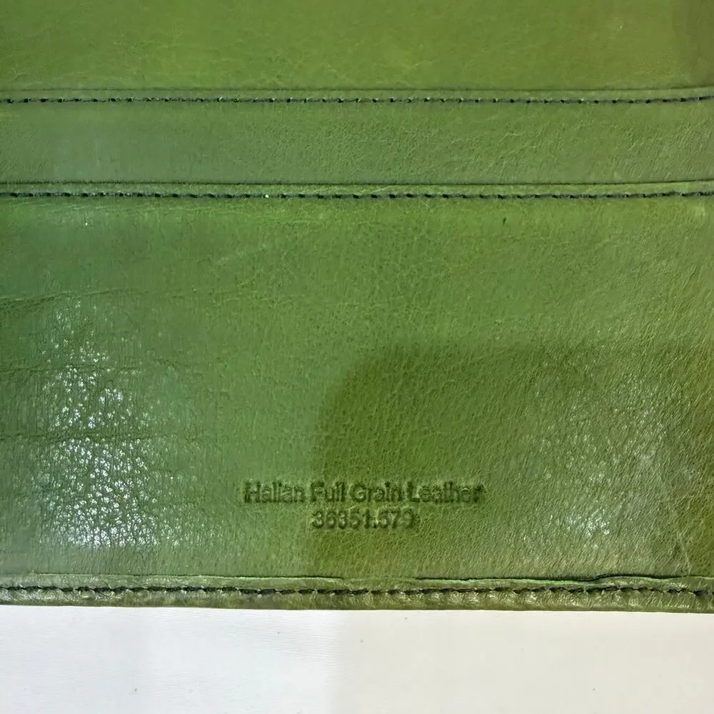 Vtg Franklin Covey Full Grain Italian Leather 7 Ring Binder Notebook Olive Green